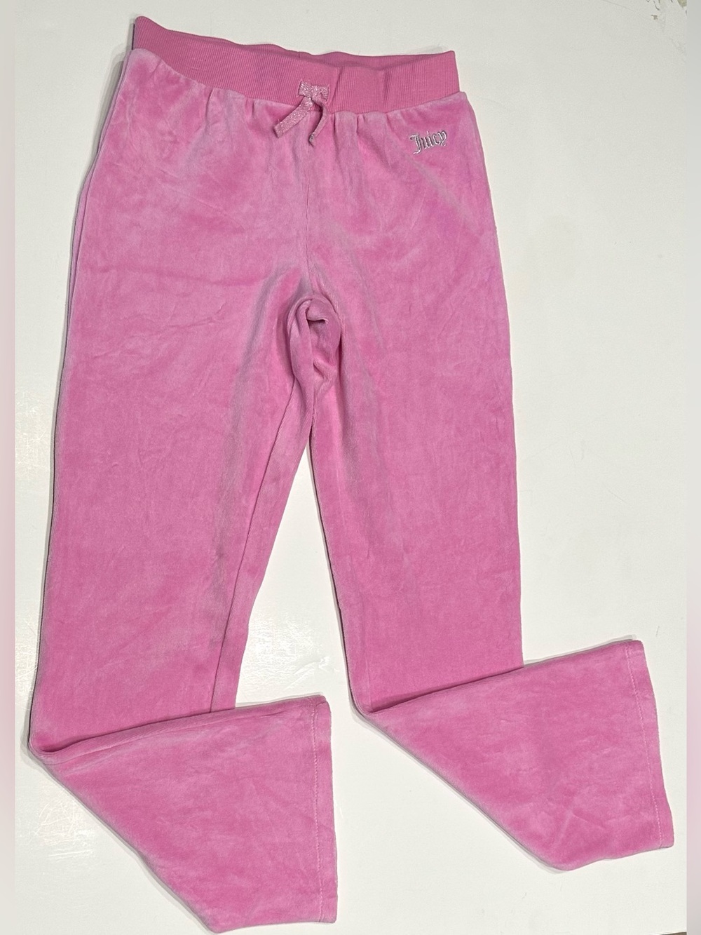 NEW, JUICY COUTURE Youth Girls Size 12 Velour Track Pink Pants Violet Tulle - Picture 8 of 13